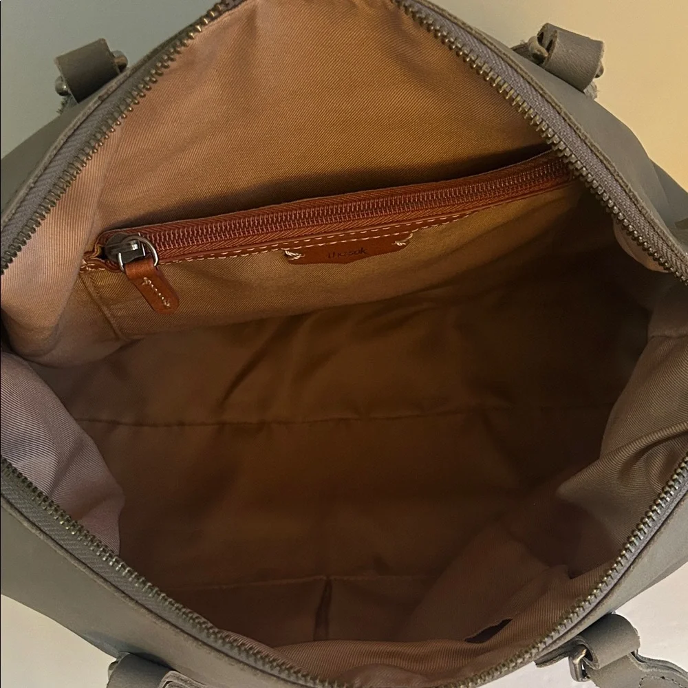 The Sak Laurel Canyon Grey Leather Satchel Tote